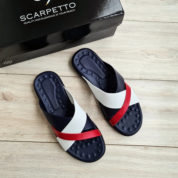 Premium Men's Sandal in Navy/White | Non Slippery - Picture 3 of 4